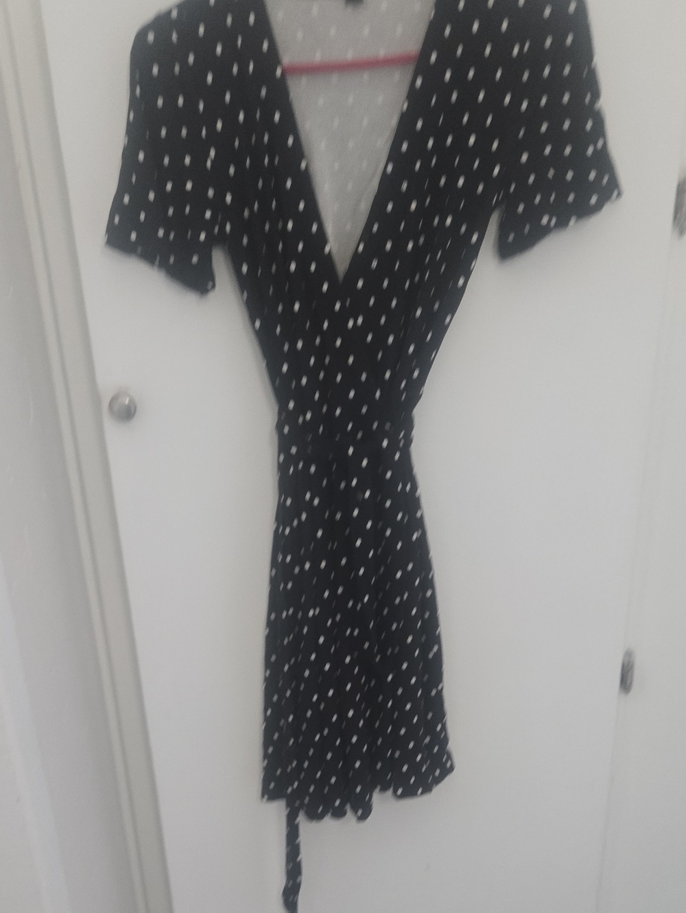 Ann Taylor Black and White Polka Dot Wrap Dress